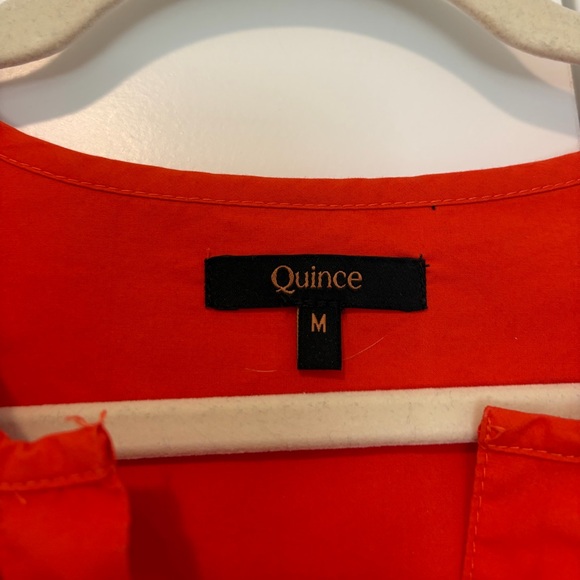 Quince 100% Organic Cotton Poplin Tiered Maxi Dress Vermilion Red - Picture 8 of 10